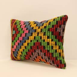 Kilim Pillow Small Lumbar Pillows Mudcloth 14x20 Throw Kilim 4Bef-134 - thumbnail 3