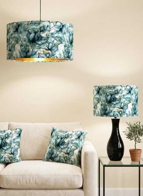 Handmade By Order Abstract Art Alcohol Paint Florat Rose Green Plant On Velvet Drum Lamp Shade Pendant Light All Shapes Sizes - image 1