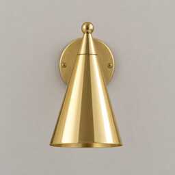 Mid Century Modern Brass Wall Sconce, Vintage Lamp With Polished Brass, Modernist Bedside Light Retro Interior & Bathroom Lighting - thumbnail 2
