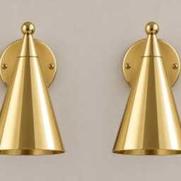 Mid Century Modern Brass Wall Sconce, Vintage Lamp With Polished Brass, Modernist Bedside Light Retro Interior & Bathroom Lighting - thumbnail 3