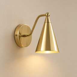 Mid Century Modern Brass Wall Sconce, Vintage Lamp With Polished Brass, Modernist Bedside Light Retro Interior & Bathroom Lighting