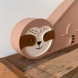 Personalized Sloth Night Light For Kids - Woodland Nursery Decor Wooden Bedside Lamp Room Gift Baby Shower Dimmable Led - thumbnail 4