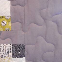 "Queen Size Four Patch Quilt Grey & Green Cotton Bedding - 80"" X 91" - thumbnail 3
