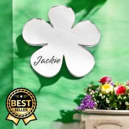 Daisy Shaped Mirrors With A White Acrylic Backing & Hooks, Bespoke Shapes/Colours Made