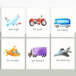 Boys Room Prints, Nursery Decor, Bedroom Cars & Vehicles, Boys Prints, Vehicles Prints, Kids - thumbnail 2