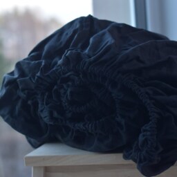 Linen Sheet Set in Black Color Queen King Twin Linen Bedding Set Sheet/Luxury Eco - thumbnail 2