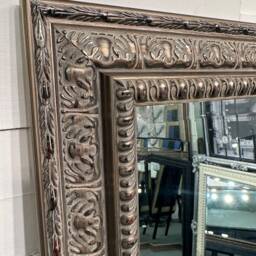 Lg Antique Silver Mirror Shabby Chic Ornate Decorative Bevelled Wall Mirror - Choose Your Size Premium Solid Wood UK Made Frame Florence - thumbnail 2