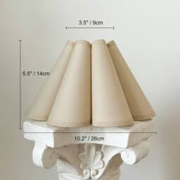 Handmade Khaki Fabric Pleated Lampshade Petal Shades For Table Lamps Pendant Uno Spider Fitters Harp Clip-On Home Furnishing Lamp Decor - thumbnail 3