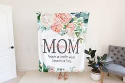 Christmas Gift For Mom, Grandma & Mom Present, We Love You Blanket, From Kids Wife, Grandparent