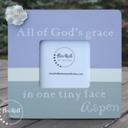 Custom Baby Girl Picture Frame - Hand-Painted Christening Gift - thumbnail 2