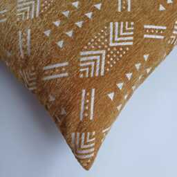 Moroccan Velvet Cushion Cover, Handmade Brocade Mustard Yellow Pillow Case, Decorative 20''x20''/50x50 cm - thumbnail 3