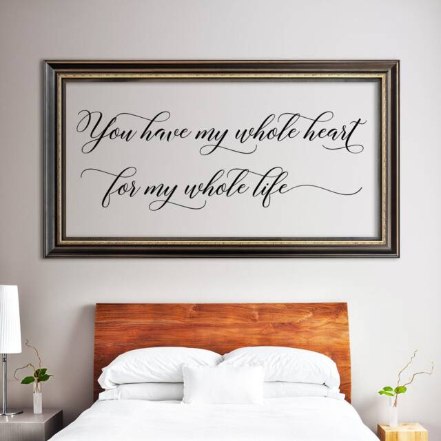 Bedroom Wall Decal - You Have My Whole Heart Wall Decal Love Large Bedroom Wedding Decor Backdrop Vinyl For Home H16 - image 1