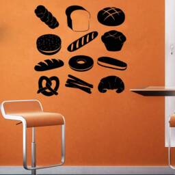 Bakery Wall Decal Bread & Pastry Vinyl Sticker, 1212 - thumbnail 1
