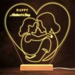 Happy Mother's Day Mum & Daughter Heart Personalised Gift Lamp Night Light - thumbnail 1