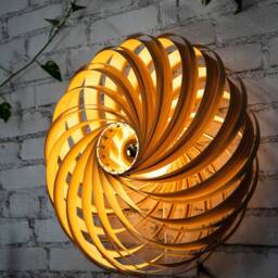 Wall Decor Art Light. Hand Made Wooden Lamp From Germany. Oliv-Ash Wood - thumbnail 3
