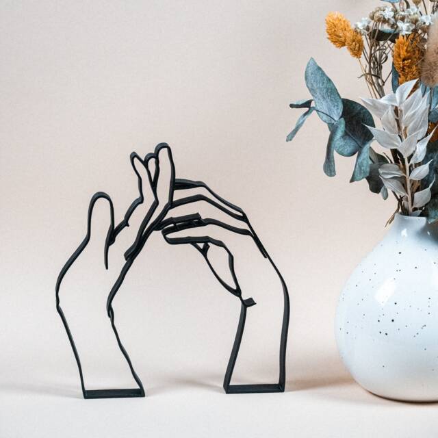 Intertwined Hands - Line Art 3D Print Modern Decoration For Your Home Gift Idea Girlfriend - image 1