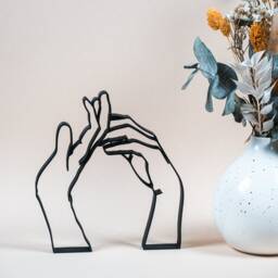 Intertwined Hands - Line Art 3D Print Modern Decoration For Your Home Gift Idea Girlfriend - thumbnail 1