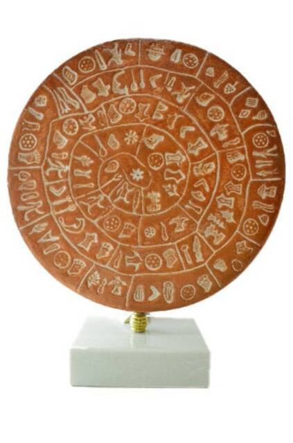 Minoan Phaistos Disc Fired Clay Crete Knossos Handmade 7 - image 1