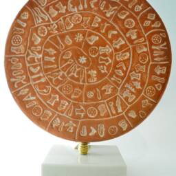 Minoan Phaistos Disc Fired Clay Crete Knossos Handmade 7 - thumbnail 2