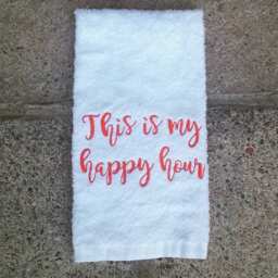 This Is My Happy Hour Embroidered Sweat Towel Gym Sports Towel - thumbnail 1