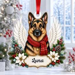 Custom Name Dog Angel Wings Ornament, Christmas Tree Car Hanging Decor, Flat 2D Ornament Acrylic Wooden Lover Memorial Keepsake 2026