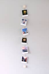 Vertical Photo Holder, Wood & Twine Clothespeg Picture Hanger, Wall Decoration - thumbnail 1