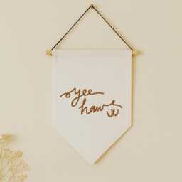 Yee Haw Wall Hanging Flag - Boho Cowgirl Western Room Decor