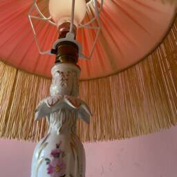 Handmade Blue Silk Lampshade, Gold Fringe, Art Deco, 12 - thumbnail 3