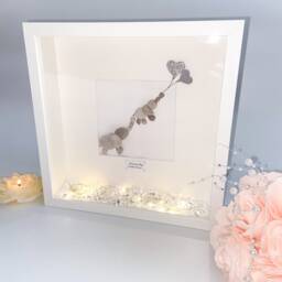 Baby Elephant Family Pebble Art Picture Frame New Mum Dad Parents Stone Elephant Rock People Christening Gift UK - thumbnail 2