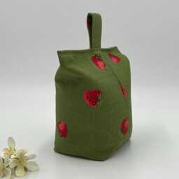 Strawberry Door Stop, Green, Sophie Allport, Summer Decor, Filled - thumbnail 2