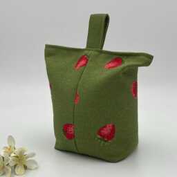 Strawberry Door Stop, Green, Sophie Allport, Summer Decor, Filled - thumbnail 3