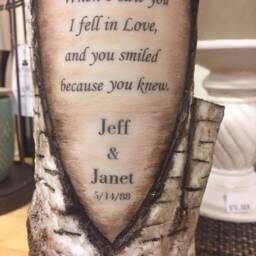 Birch Or Oak Tree Personalized Poem Pillar Candle - Wedding Anniversary Gift For Him /Her Romantic Love Gift - thumbnail 3