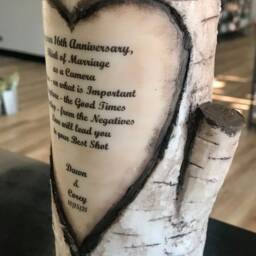 Birch Or Oak Tree Personalized Poem Pillar Candle - Wedding Anniversary Gift For Him /Her Romantic Love Gift - thumbnail 4
