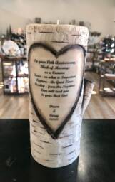 Birch Or Oak Tree Personalized Poem Pillar Candle - Wedding Anniversary Gift For Him /Her Romantic Love Gift