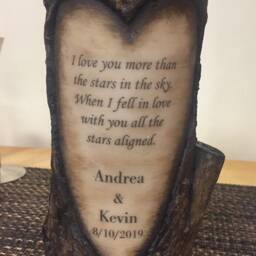 Birch Or Oak Tree Personalized Poem Pillar Candle - Wedding Anniversary Gift For Him /Her Romantic Love Gift - thumbnail 2