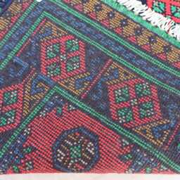 2'6x9'7 Ft Runner Rug, Red Green Blue Afghan Hand Knotted Veg Dyes Wool Tribal Turkmen Oriental Kitchen Runner, Hallway Rug - thumbnail 4