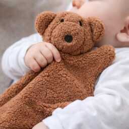 Personalised Teddy Bear Comforter - Embroidered Baby Name, Soft Cuddle Toy, New Gift