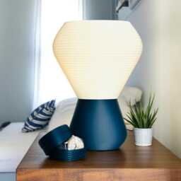 Modern Table Lamp Minimalist Bedside Scandinavian Desk Japandi Accent Light Contemporary 3D Printed Home Decor - thumbnail 4