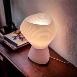 Modern Table Lamp Minimalist Bedside Scandinavian Desk Japandi Accent Light Contemporary 3D Printed Home Decor - thumbnail 1