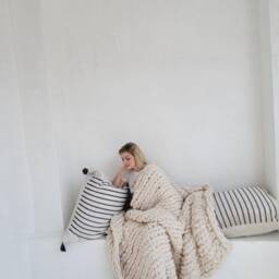 New Jumbo Chenille Chunky Knit Blanket Texture Throw - thumbnail 2