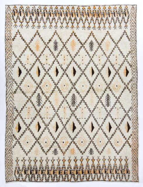 Handmade Beni Ourain Rug Moroccan Berber Wool Diamond Rug - image 1