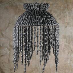 Bohemian Wood Beaded Chandelier - Jelly Fish Design - thumbnail 3