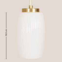Vida Vintage Pendant Light Mcm Hanging Handcrafted Glass Lamp Retro Ceiling Fixture Yugoslavia Gold Brass - thumbnail 4