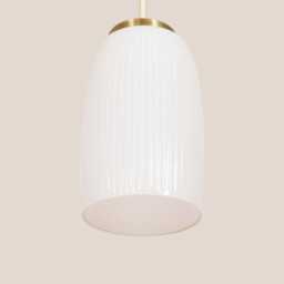Vida Vintage Pendant Light Mcm Hanging Handcrafted Glass Lamp Retro Ceiling Fixture Yugoslavia Gold Brass - thumbnail 3
