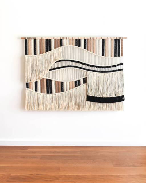 Macrame Wall Hanging, Custom Colors + Size Unique Contemporary Macrame & Woven Art, Personalize Your Fiber Art Tapestry Headboard - Flow - image 1