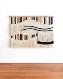 Macrame Wall Hanging, Custom Colors + Size Unique Contemporary Macrame & Woven Art, Personalize Your Fiber Art Tapestry Headboard - Flow - thumbnail 1