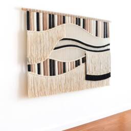 Macrame Wall Hanging, Custom Colors + Size Unique Contemporary Macrame & Woven Art, Personalize Your Fiber Art Tapestry Headboard - Flow - thumbnail 2