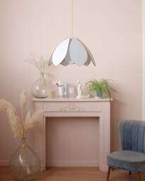 Double Flower Pendant Light - Baby Blue