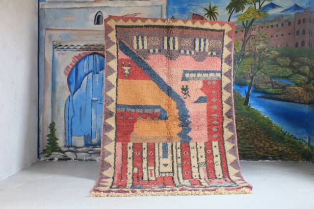 Custom Fabulous Azilal Rug, Authentic Moroccan Rug, Abstract Multicolored Carpet, Handmade Bohemian Rug - image 1