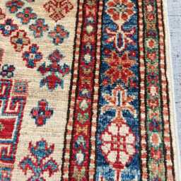 Handwoven Wool Chobi Runner Rug Geometric Hallway Rug - 8.2x2.5 Ft - thumbnail 4
